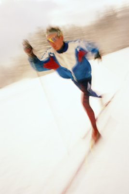 Blurred Cross Country Skier