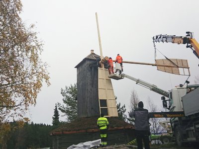Vikelän tuulimylly, siivet, Timo Lahtinen, (kuva: Kalle Klemola)