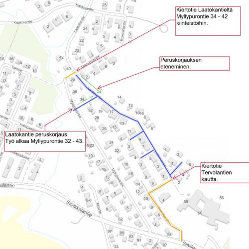 Laatokantien peruskorjaus Siivikkalassa muuttaa liikennejärjestelyjä,  joillekin kiinteistöille kulku estyy – katso kartta kiertoteistä - Ylöjärven  Uutiset