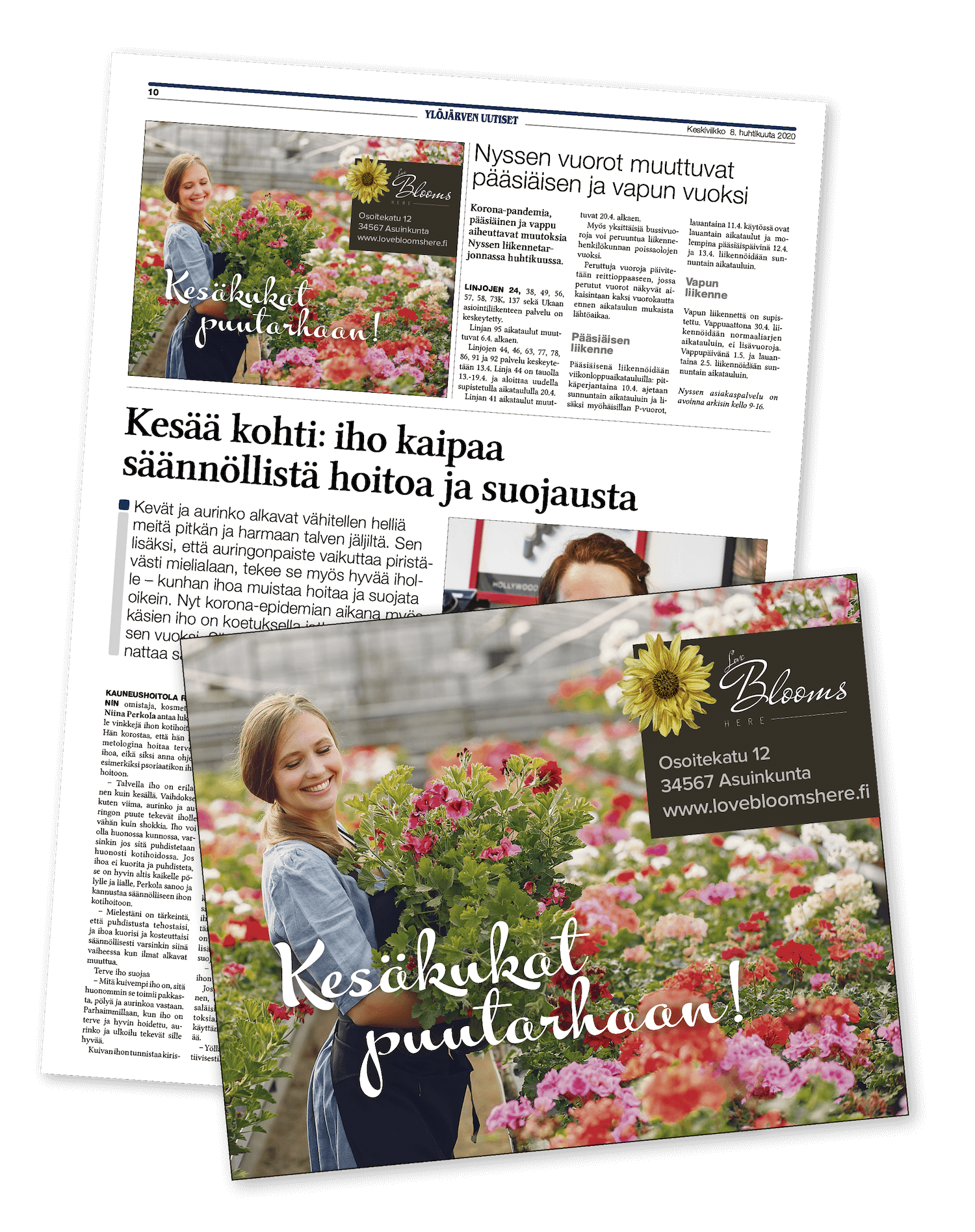 Ylöjärven Uutiset paperilehden mainos